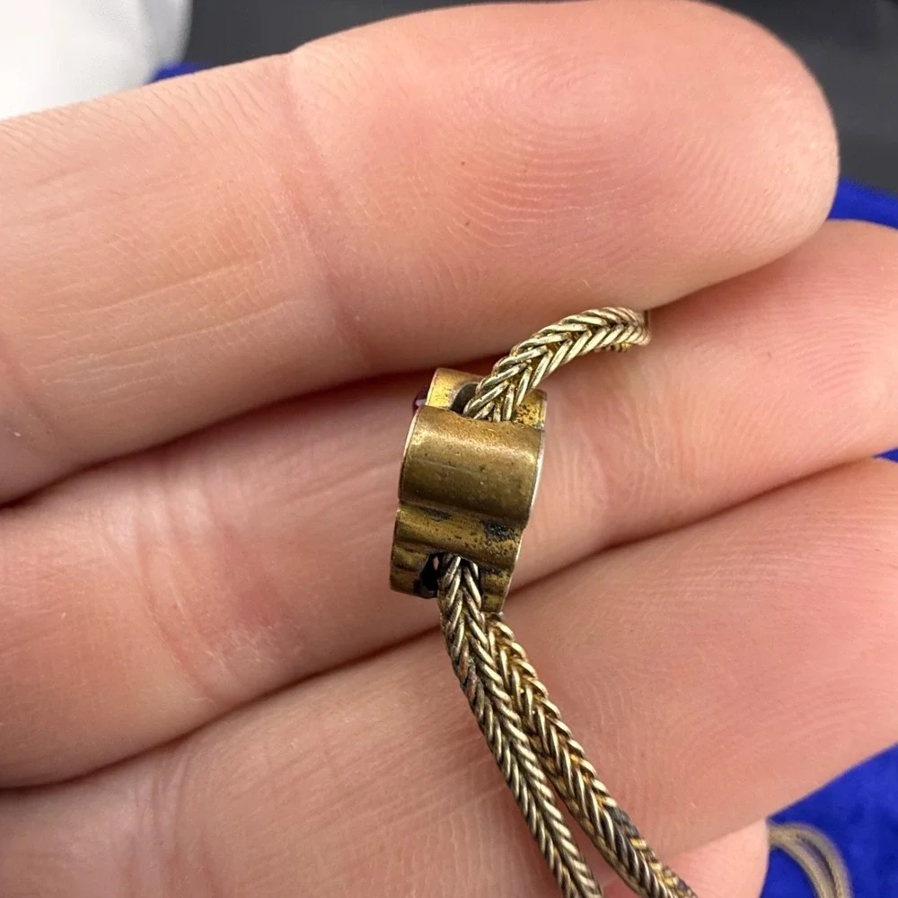 Vintage Gold Filled Watch Chain Gold Tone Fancy Slider 48